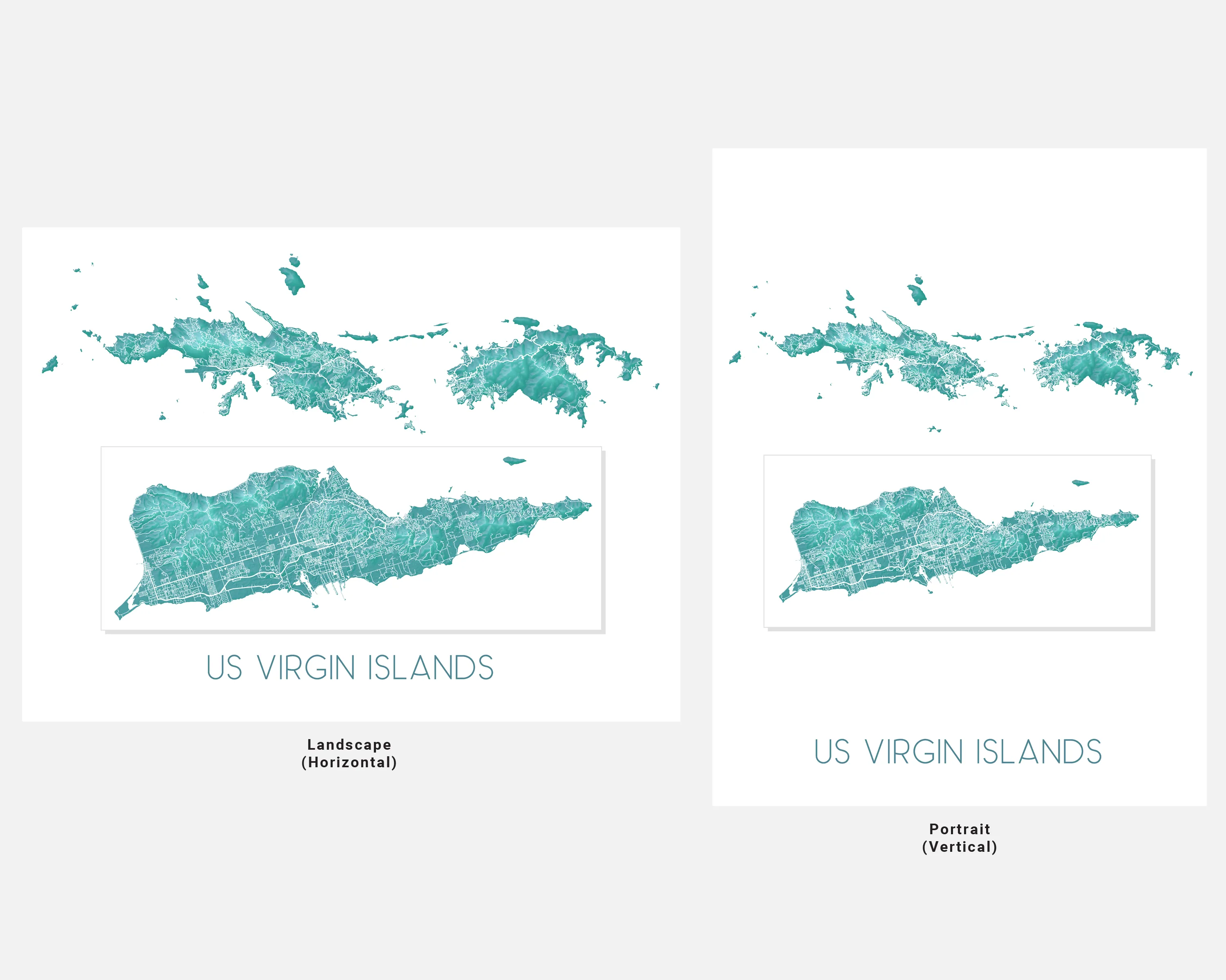 US Virgin Islands Map, Turquoise USVI Maps, St John St Croix St Thomas