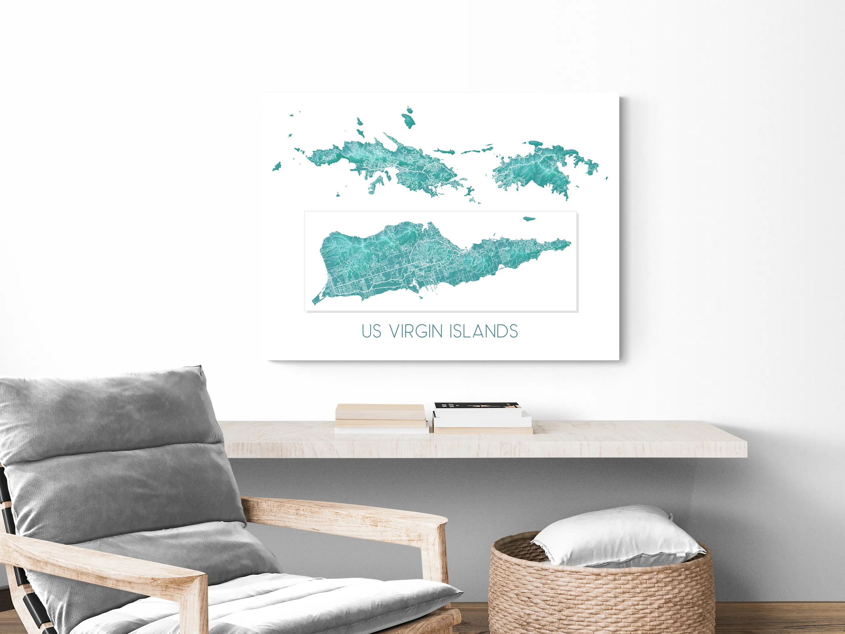 US Virgin Islands Map, Turquoise USVI Maps, St John St Croix St Thomas