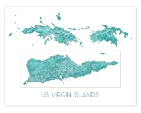 US Virgin Islands Map, Turquoise USVI Maps, St John St Croix St Thomas
