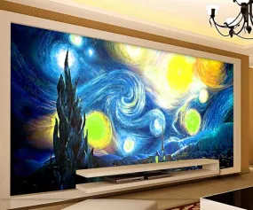 Wall Mural 3D Wallpaper Abstract Oil Painting Starry Sky