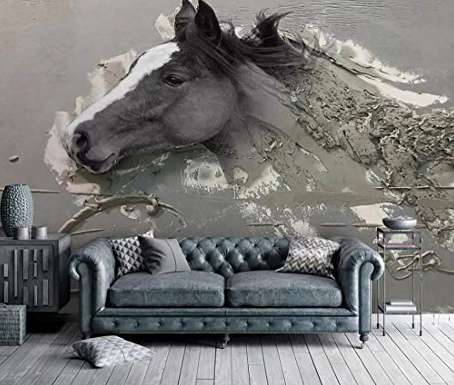 Wall Mural 3D Wallpaper Embossed Abstract Horse