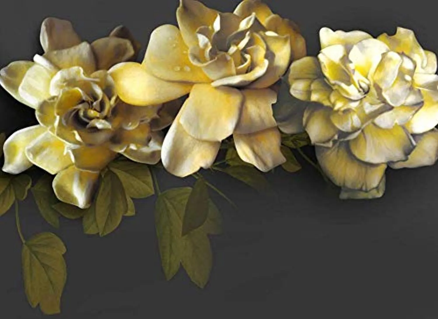 Wall Mural 3D Wallpaper Embossed Beige Flowers Vintage