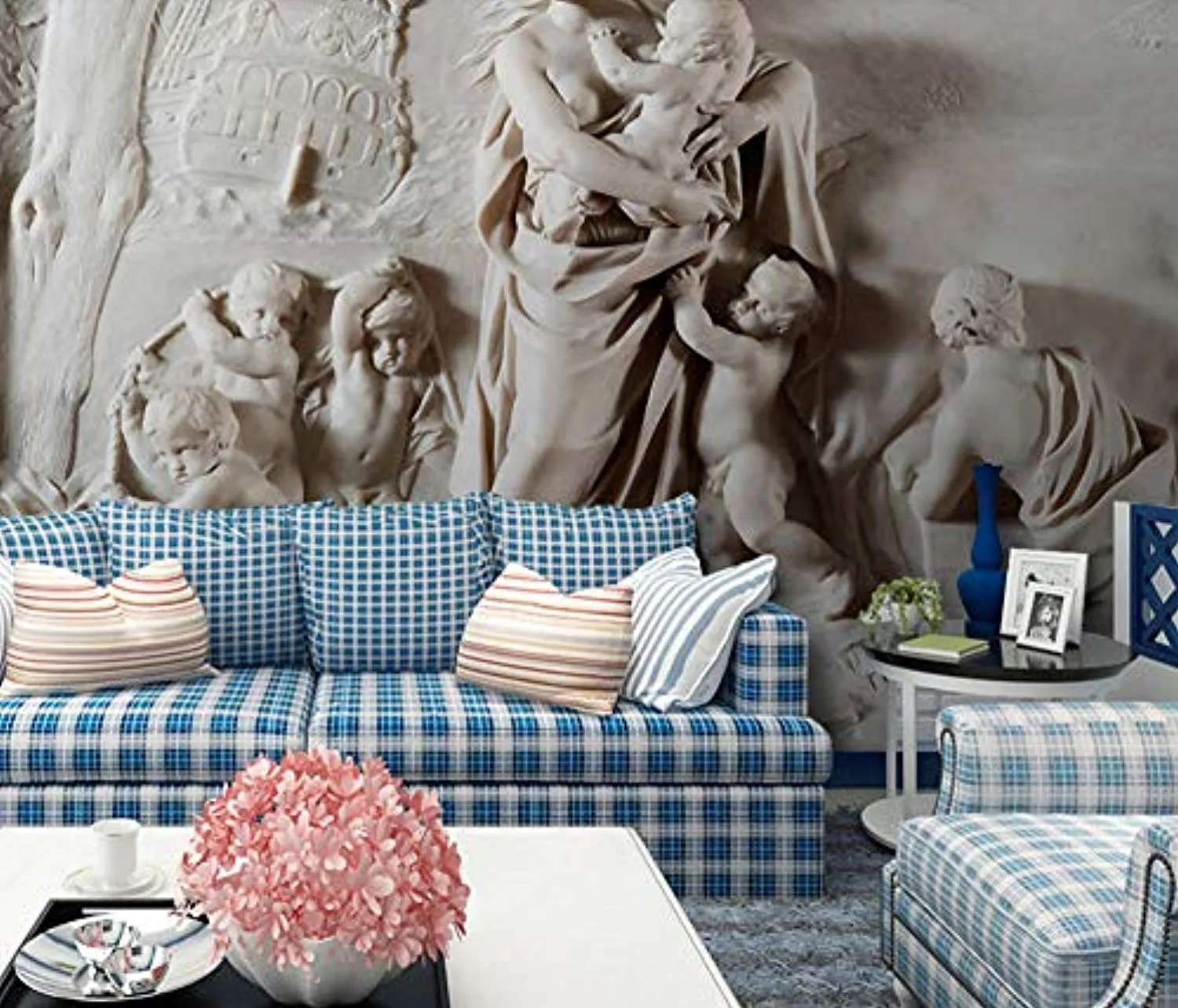 Wall Mural 3D Wallpaper Embossed Little Angel Figure Living Room