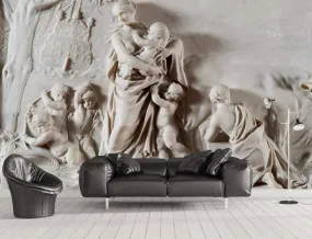 Wall Mural 3D Wallpaper Embossed Little Angel Figure Living Room