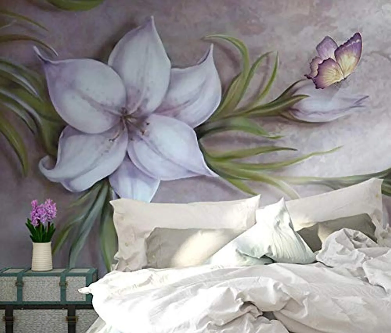 Wall Mural 3D Wallpaper Embossed Vintage Floral Butterfly Art 350cm×256cm