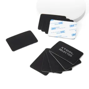 xTool: Black to Silver Laserable Leatherette Rectangular Patch (10 Pack)