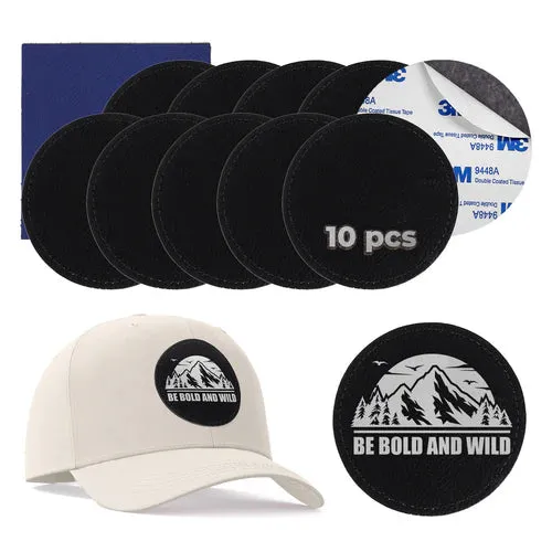 xTool: Black to Silver Laserable Leatherette Round Patch (10 Pack)
