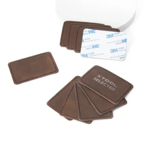 xTool: Brown to Silver Laserable Leatherette Rectangular Patch (10 Pack)